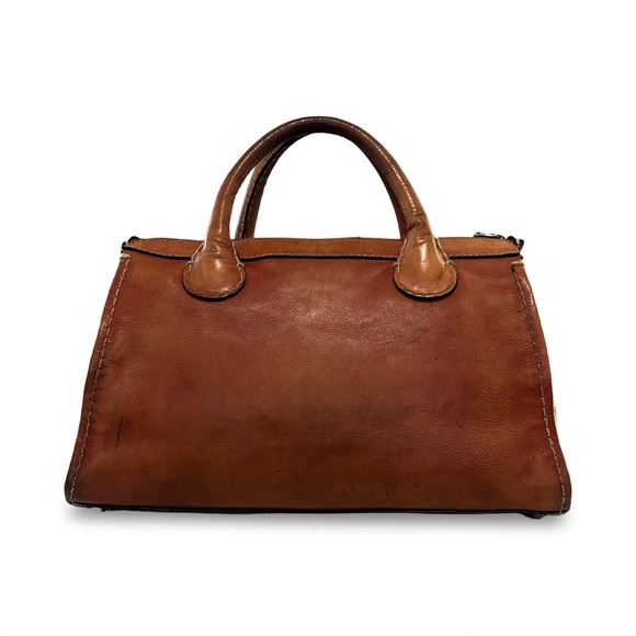 Chloé Distressed Saddle Leather Calfskin Medium Edith Satchel - Picture 5 of 11